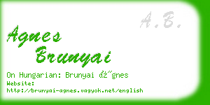 agnes brunyai business card